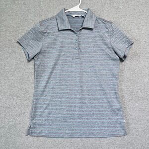 Lady Hagen Shirt Womens Small Polo Gray Striped Short Sleeve Golf